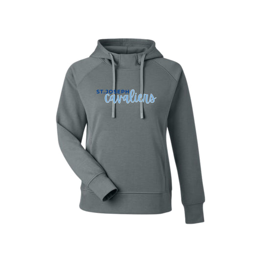 Women's St. Joseph Cavaliers Script Fleece Scuba Hooded Sweatshirt | SJS DTF31