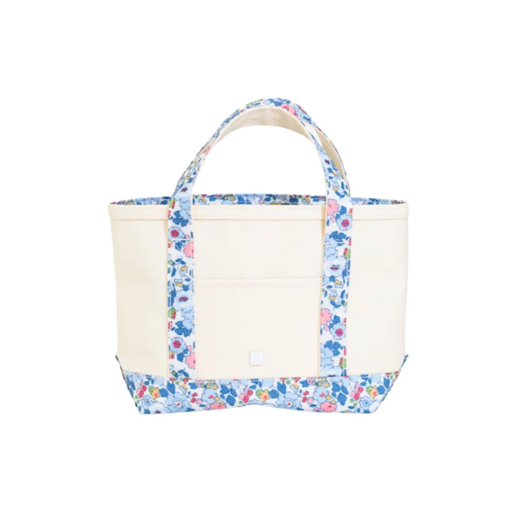 Custom Embroidered Mini Coated Canvas TRVL Tote