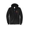 black full zip hoodie with a logo and 'CCS Cougars' embroidered logo on the left chest on a white background