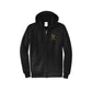 black full zip hoodie with a logo and 'CCS Cougars' embroidered logo on the left chest on a white background