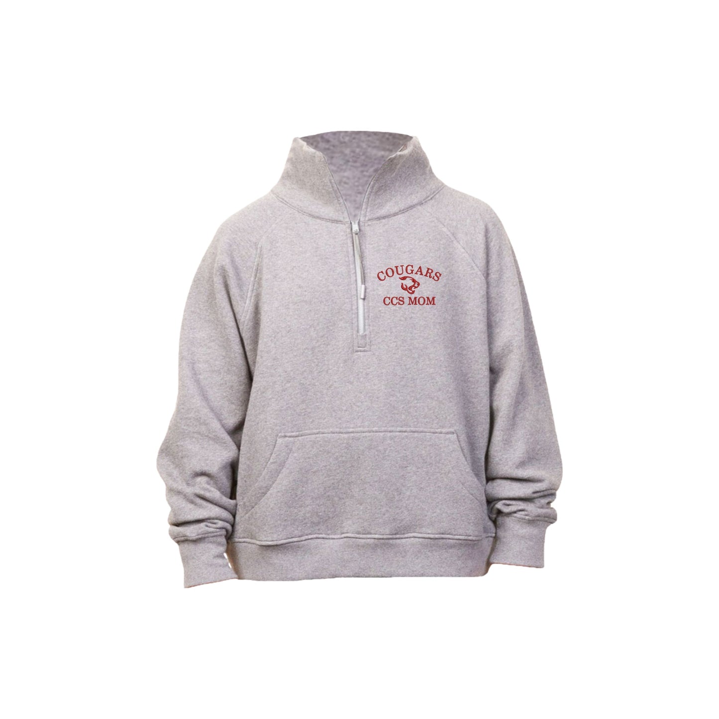 Embroidered Cougars Mom/Grandma Boxy Quarter Zip Pullover | CCSED22