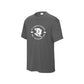 iron gray posicharge performance t-shirt with a custom st. joseph school cavaliers printed design in white ink