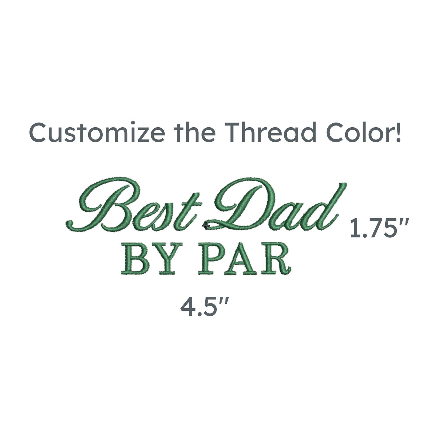 mockup of best dad by par design -- mixed font, ballentines script and schoolbook