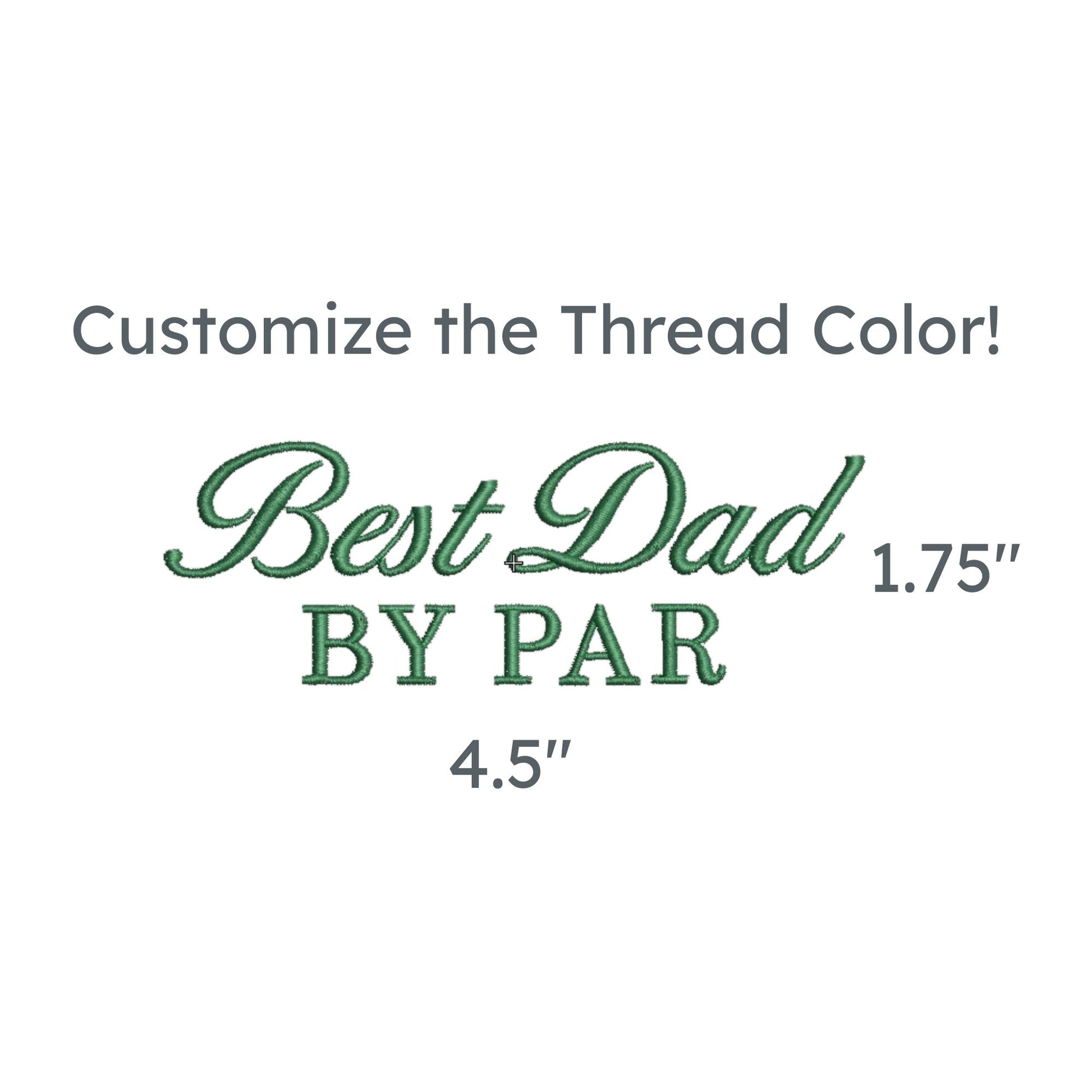 mockup of best dad by par design -- mixed font, ballentines script and schoolbook