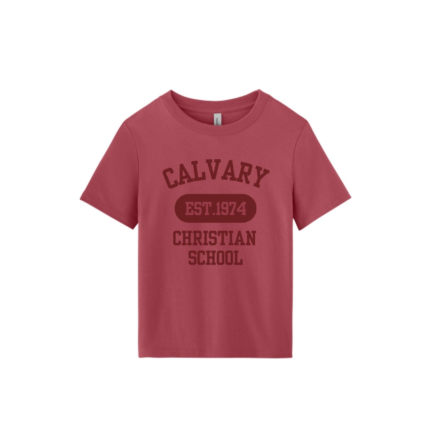 Printed Calvary Christian Cougars  Women's Boxy T-Shirt | CCS_S_DTG4
