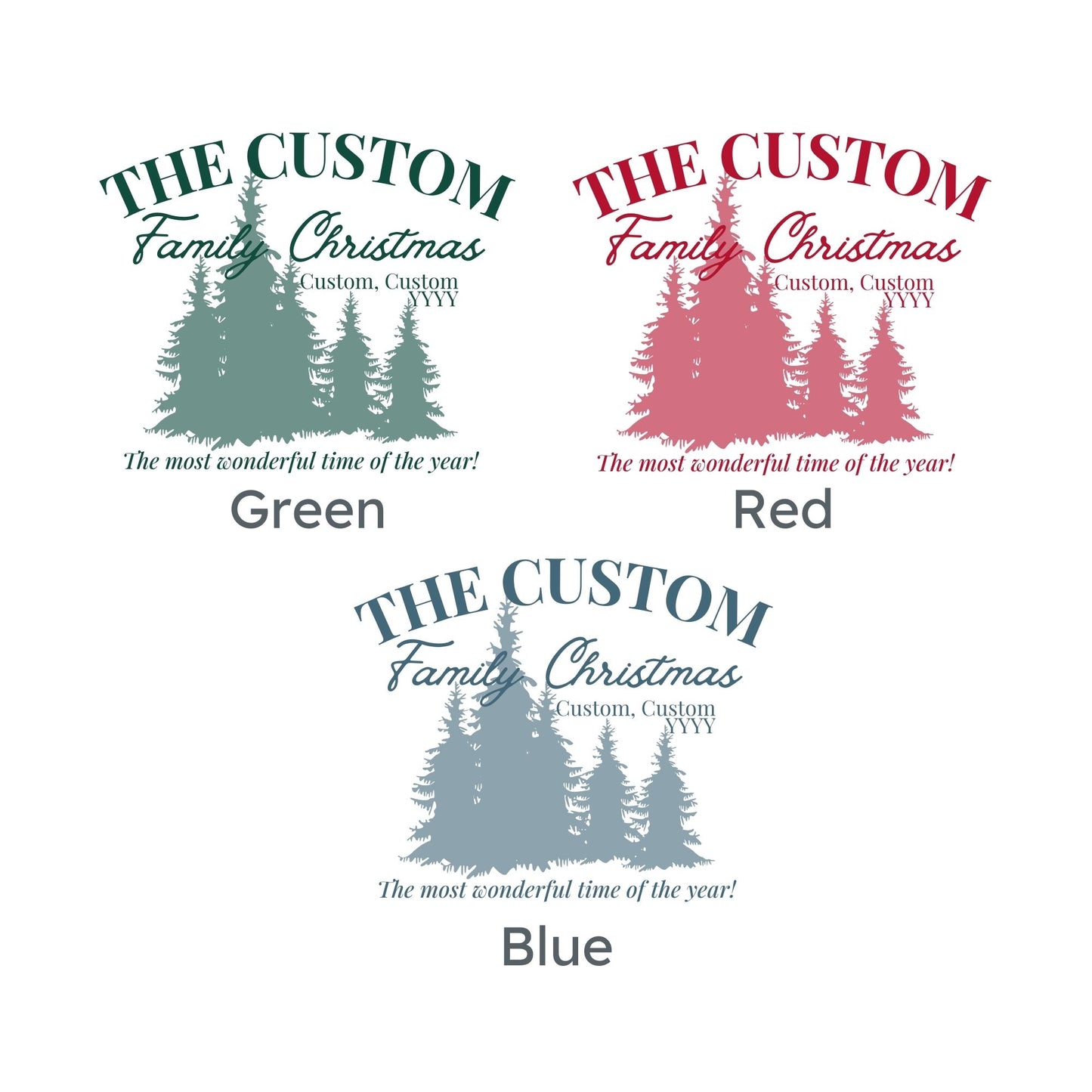 print color options: green, red, blue