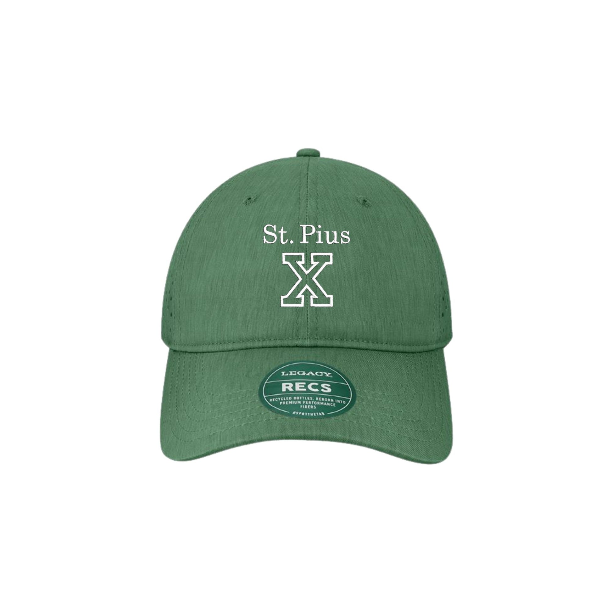 eco Green cap with 'St. Pius X' and 'RECS' logo on a white background