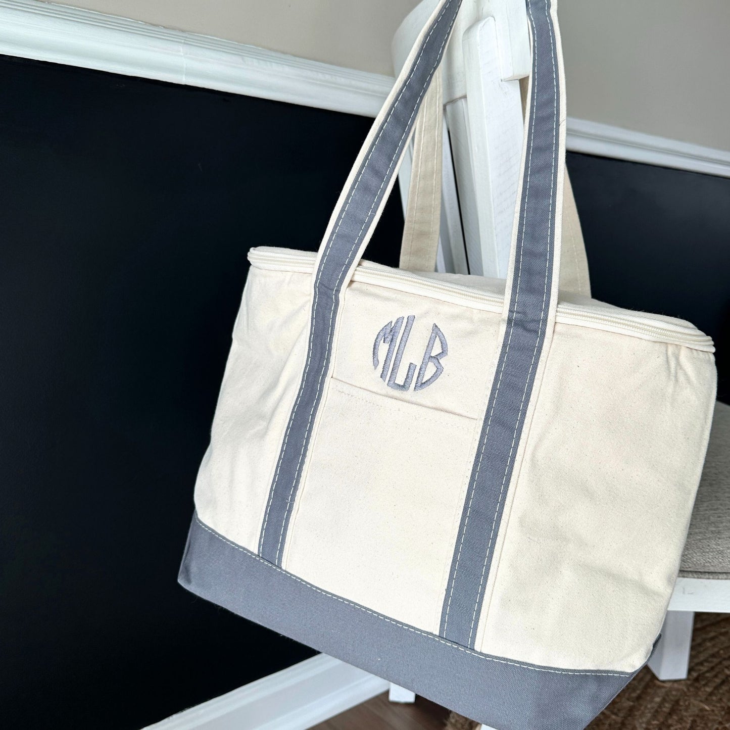 Personalized Large Canvas Lunch Cooler Tote