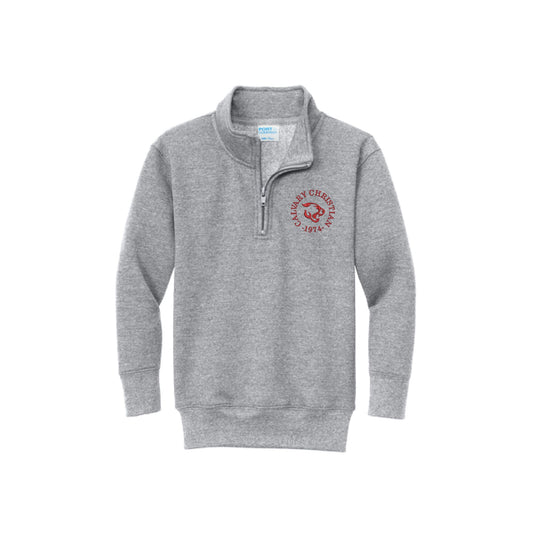 Embroidered Round Calvary Christian Cougars Logo Quarter Zip| Adult and Youth Fit | CCS_SF_E4
