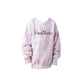 Pink tie-dye sweatshirt with 'Panthers' text on a white background