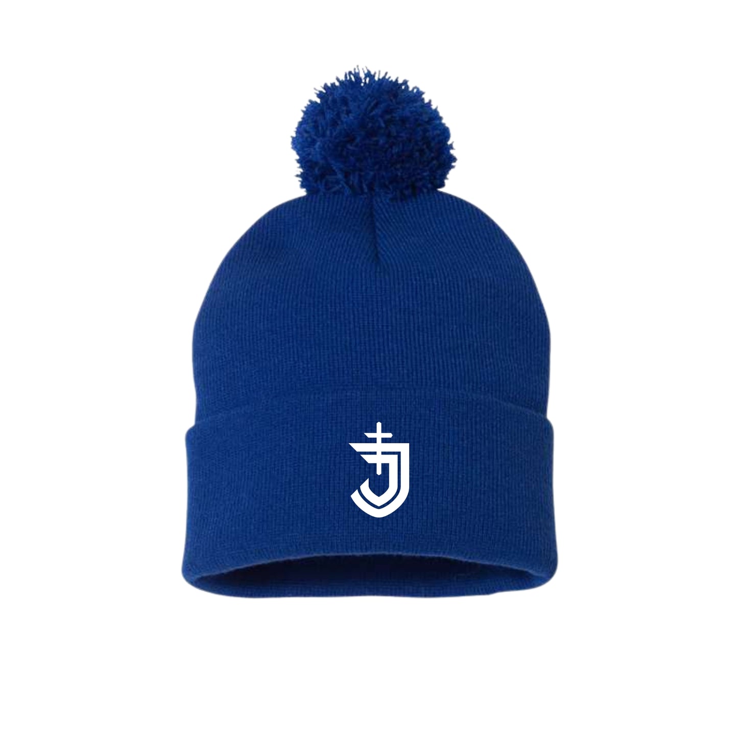 Embroidered SJS Shield Pom Beanie | SJS E01