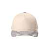 Beige cap with a checkered band on a white background