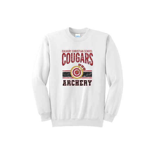 Printed Distressed Cougars Archery Crewneck Sweatshirt | CCSDTG18