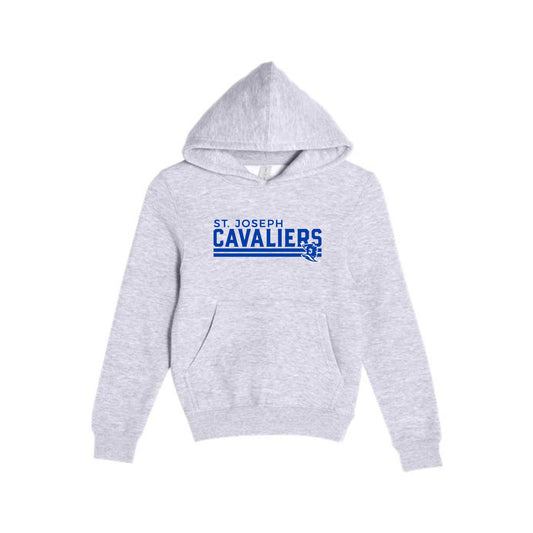 Gray hoodie with 'St. Joseph Cavaliers' text on a white background