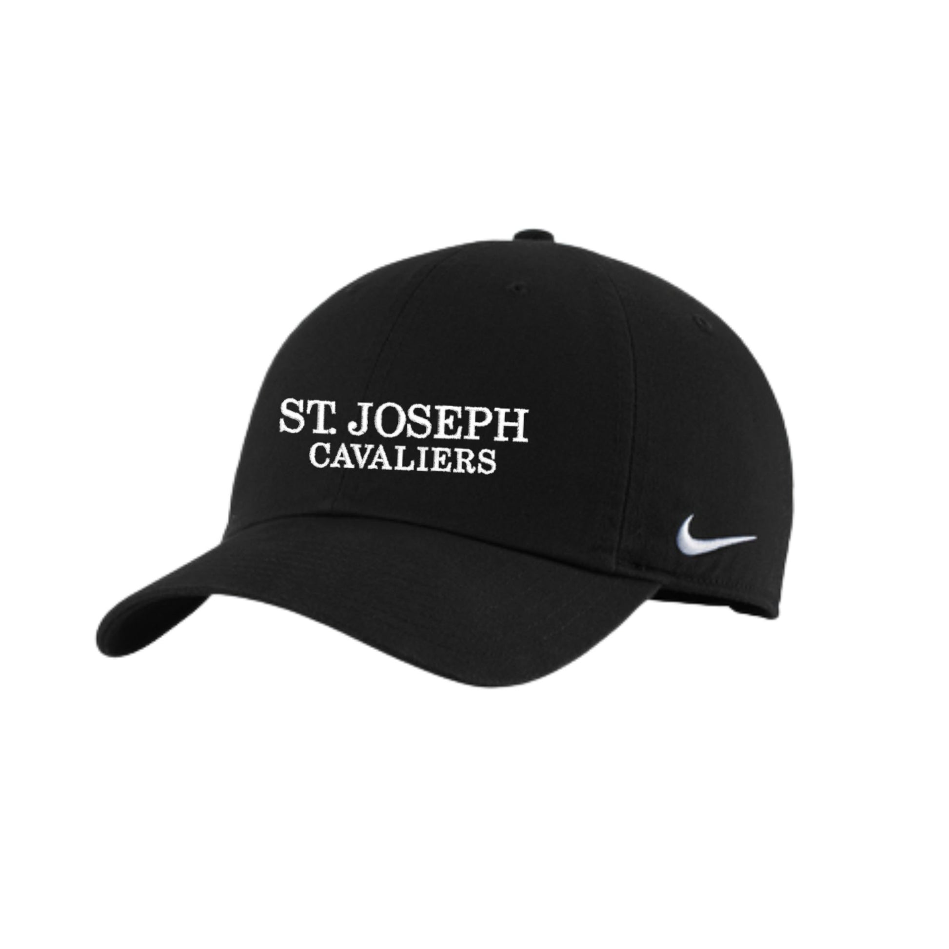 Black cap with 'St. Joseph Cavaliers' text and Nike logo on a white background