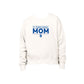 White sweatshirt with 'St. Joseph School Mom' text on a white background
