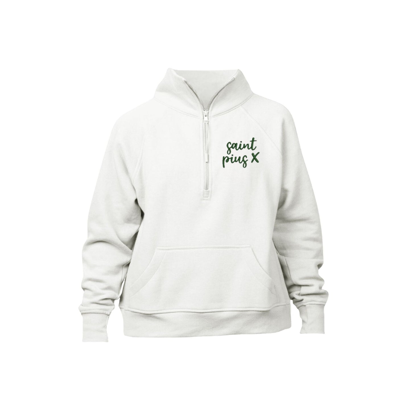 Embroidered  St. Pius X Script Women's Boxy Quarter Zip |  SPX EK