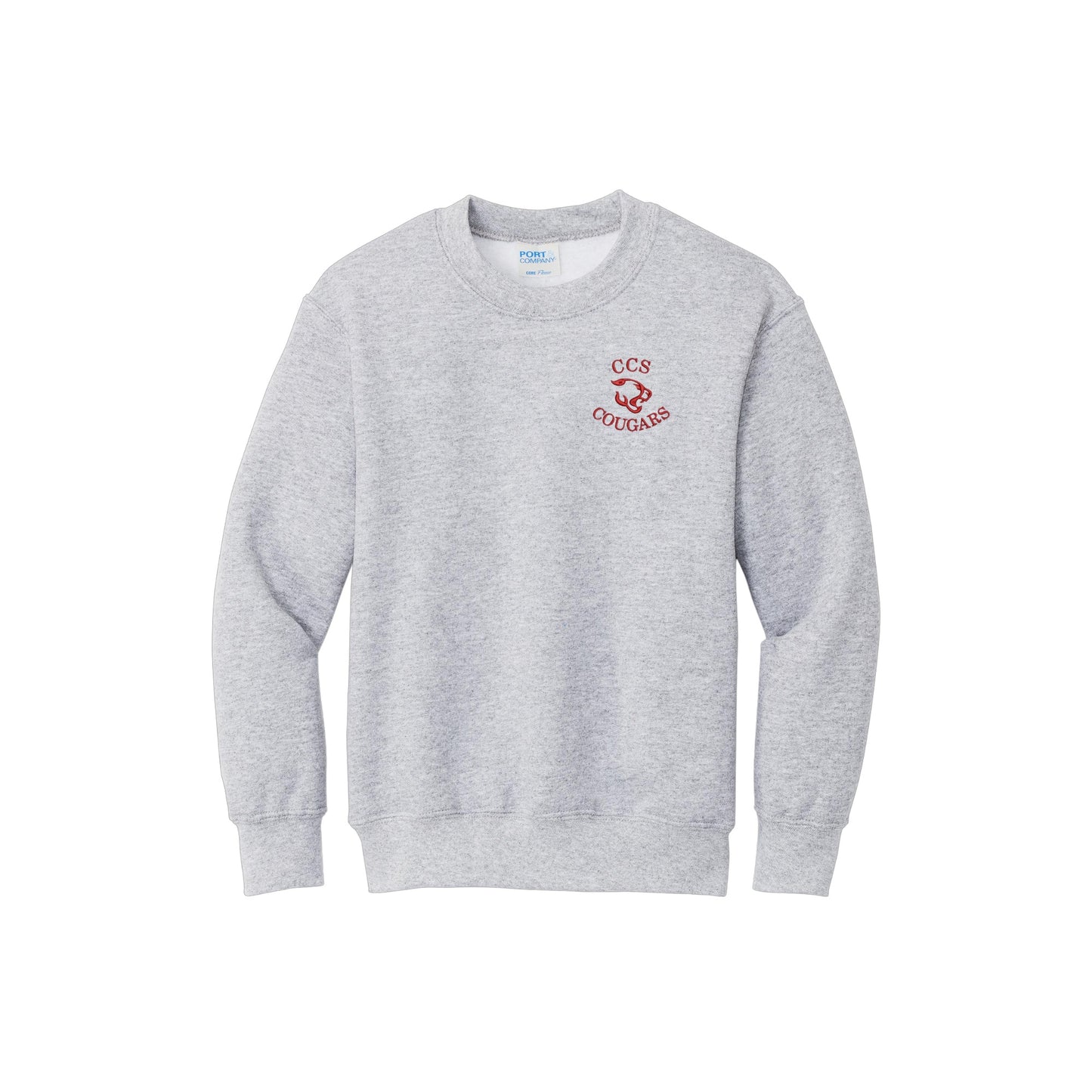 Embroidered CCS Cougars Logo Crewneck Sweatshirt | CCSED3