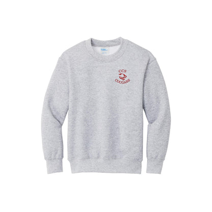 Embroidered CCS Cougars Logo Crewneck Sweatshirt | CCSED3