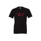 black bella and canvas t-shirt with a red make wise choices printed design on the front center chest