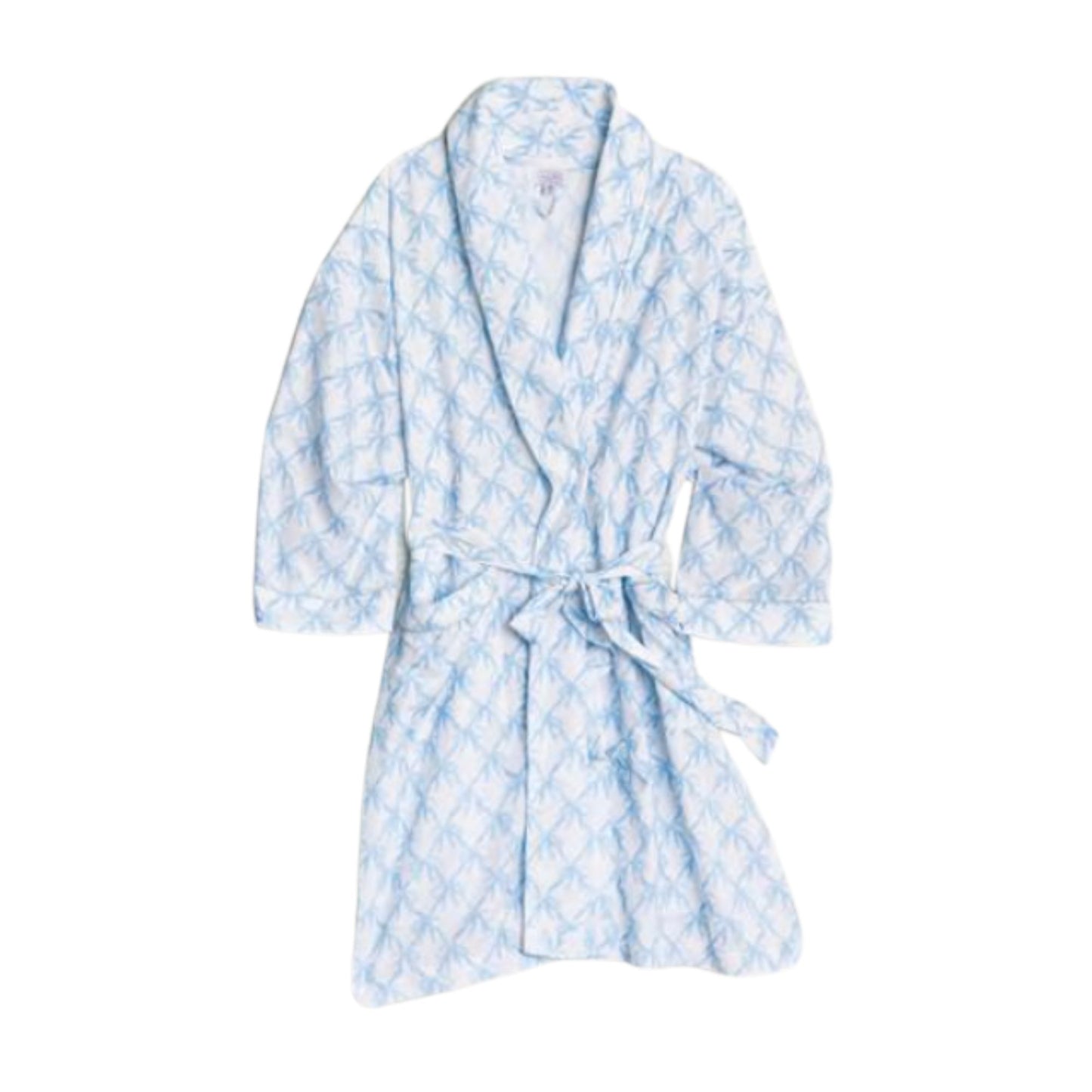 Light blue patterned robe on a white background