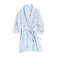Light blue patterned robe on a white background