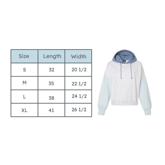 *Preorder* Ladies St. Joseph Cavaliers Embroidered Color Blocked Crop Hooded Sweatshirt | SJSEK