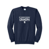 navy crewneck sweatshirt with a white st. joseph school grandpa printed design