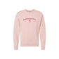 Pink sweatshirt with 'Neighborhood Barre' text on a white background