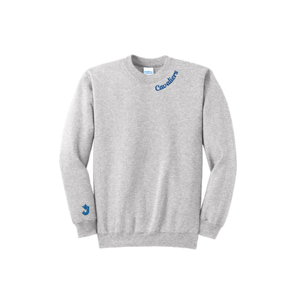Embroidered Cavaliers Neckline Crewneck Sweatshirt | Adult and Youth | SJS EL