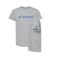Gray t-shirt with 'got montessori?' text on a white background