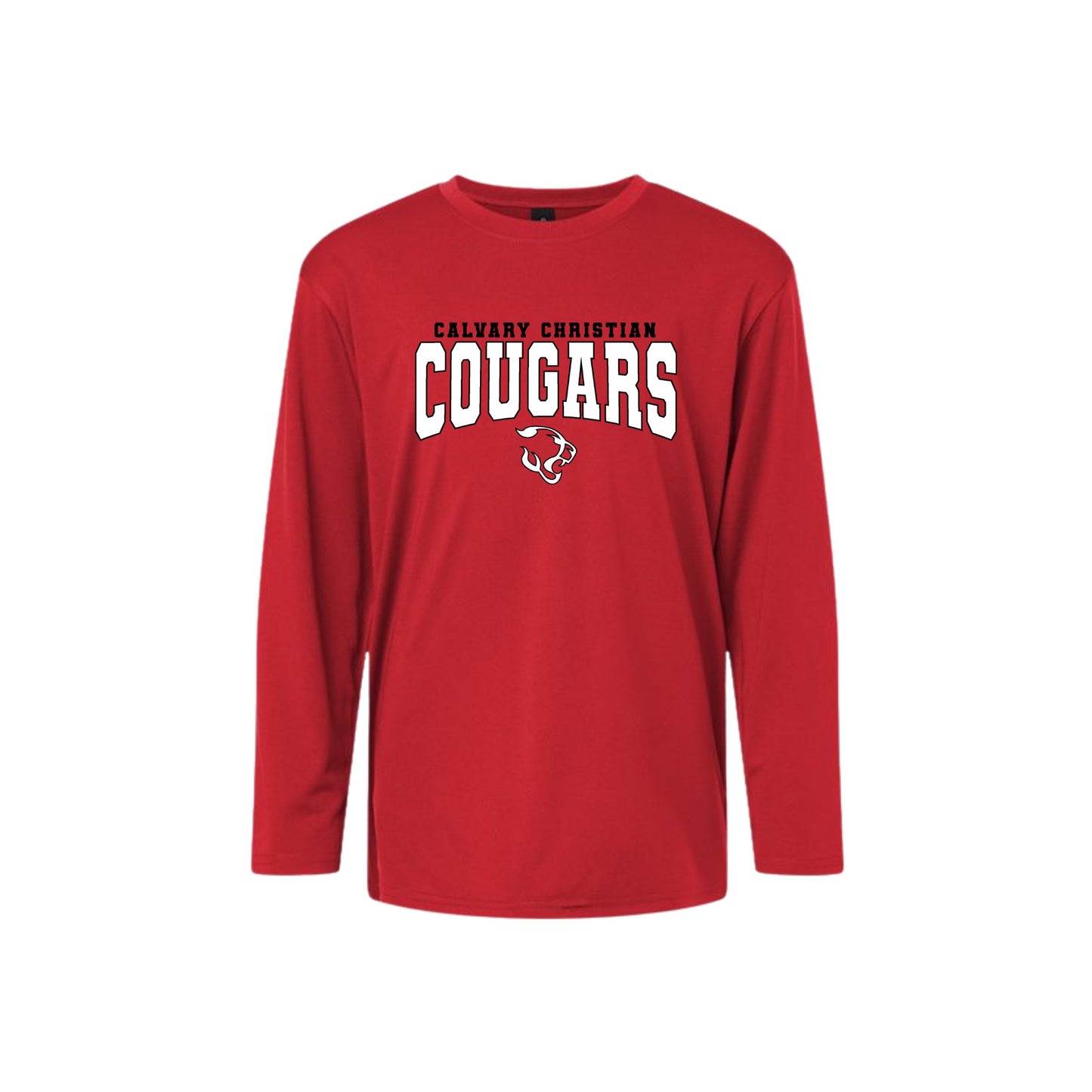 Printed Varsity CCS Cougars Long Sleeve Performance Tee | CCSDTF27