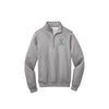 Gray pullover with a logo on a white background