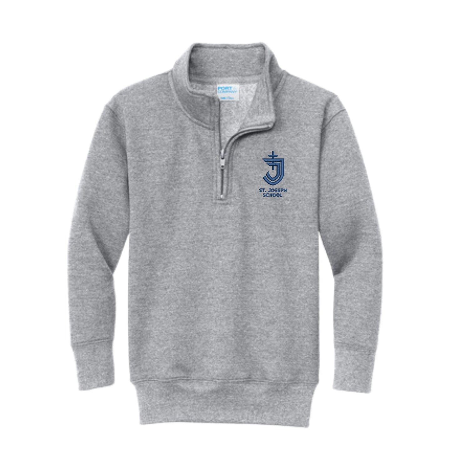 Youth ST. JOSEPH SCHOOL Logo Embroidered Fleece Quarter Zip  | SJSE24