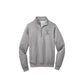 Gray pullover with a logo on a white background