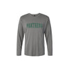 Gray long-sleeve shirt with 'PANTHERS' text on a white background