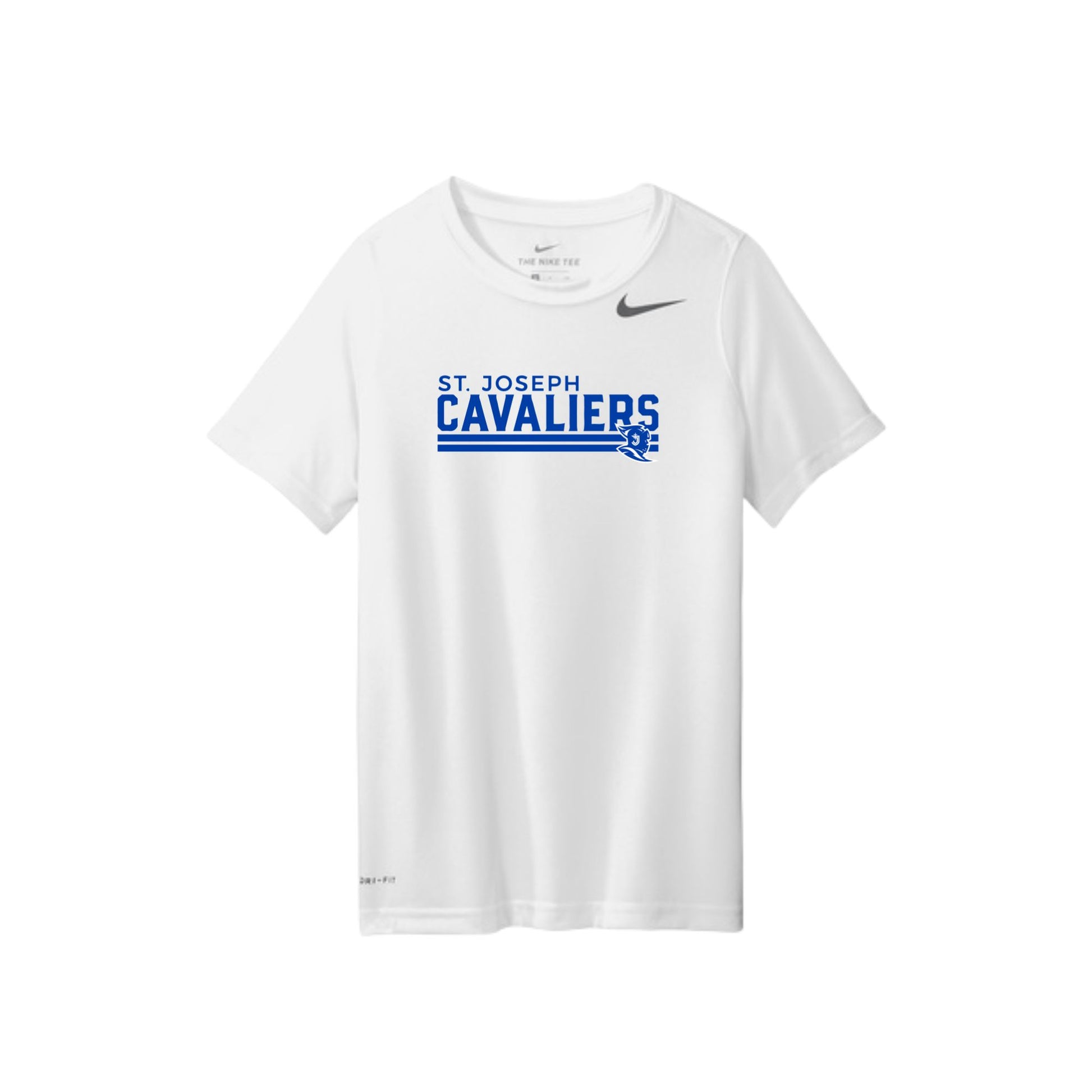White t-shirt with 'St. Joseph Cavaliers' text and Nike logo on a white background