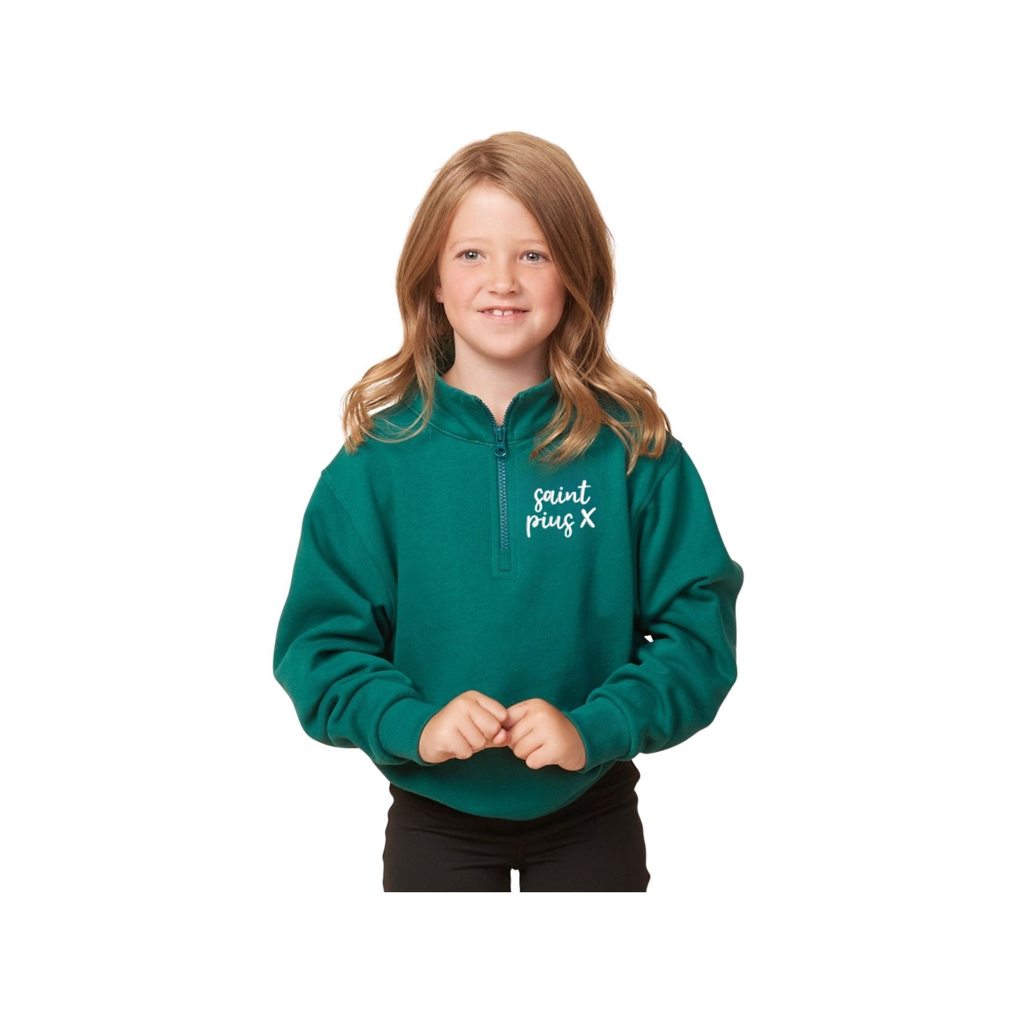 Embroidered  St. Pius X Script Youth Enza Quarter Zip |  SPX EK