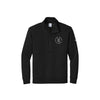 Black Nike Club Fleece Sleeve Swoosh 1/2-Zip with custom Sacred Heart Schools 1876 rounded embroidered logo on the left chest in white thread