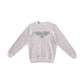 cozy knit salt-n-pepper sweater with 'Cavaliers St. Joseph School' embroidery in gray thread on the center chest