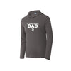Gray hoodie with 'St. Joseph School Dad' text on a white background