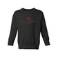 black toddler crewneck sweatshirt with embroiere Calvary Christian design across the chest