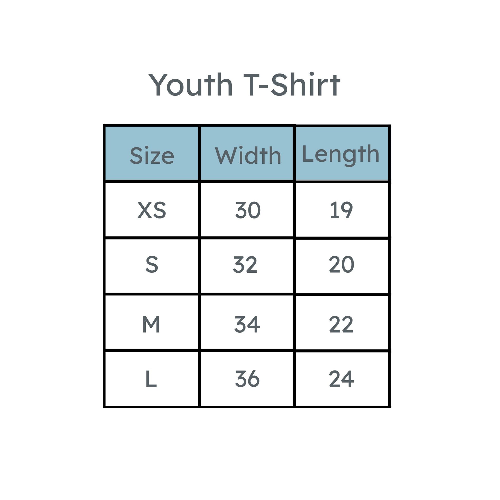youth tie dye tee size chart