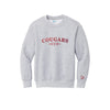 Embroidered Cougars Crewneck Sweatshirt | Cuff Embroidery | Adult and Youth Fit | CCS_BS26_E1