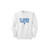 White sweatshirt with 'St. Joseph Cavaliers' text on a white background