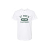 White t-shirt with 'St. Pius X Panthers' text on a white background