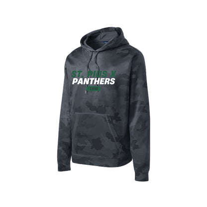 Dark gray camouflage hoodie with 'St. Louis Panthers' text on a white background