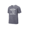 light heather navy t-shirt with 'St. Joseph Cavaliers Basketball' text and basketball/net design printed in white ink on the center chest