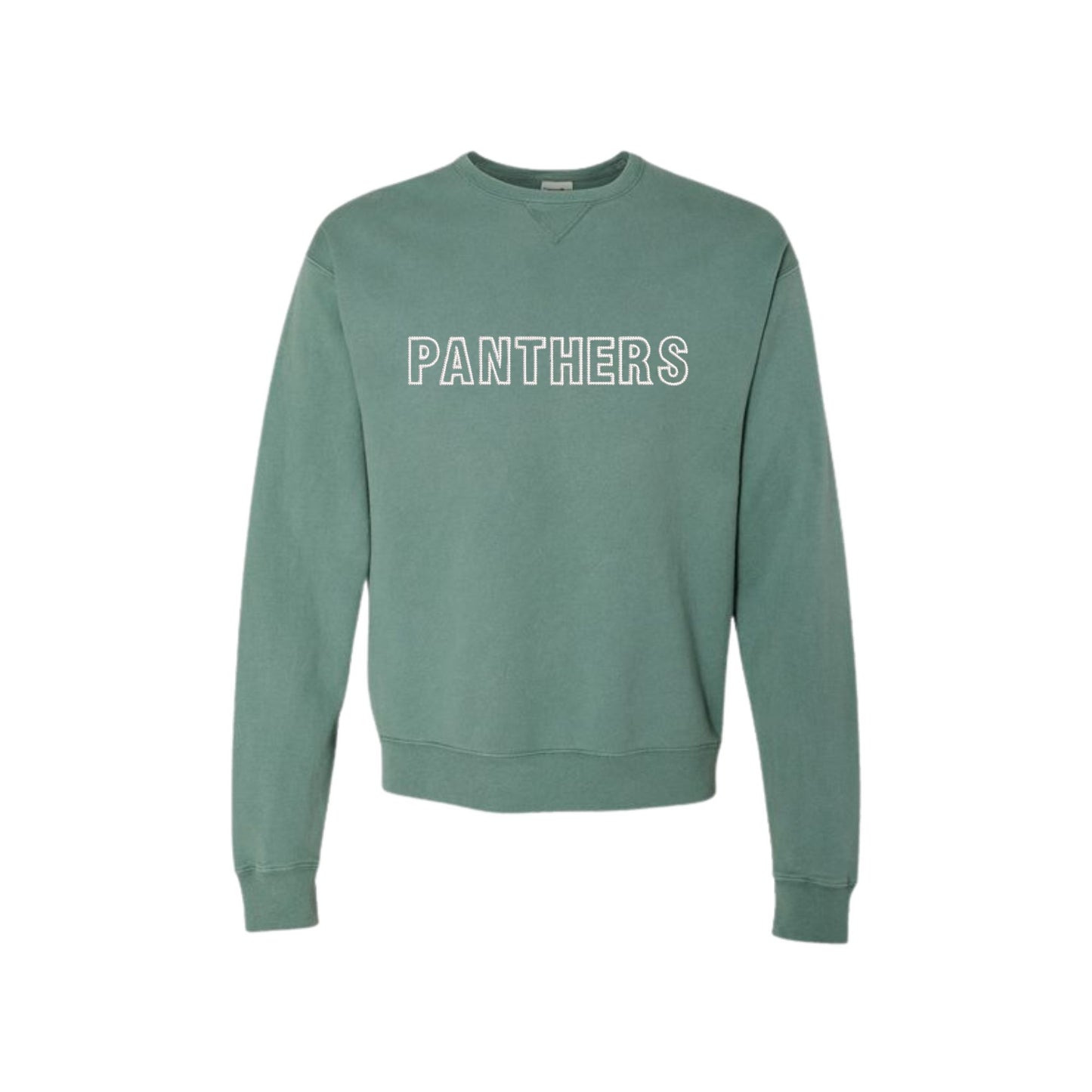 Embroidered Stitched Block Panthers Unisex Garment-Dyed Crewneck Pullover | SPX EG