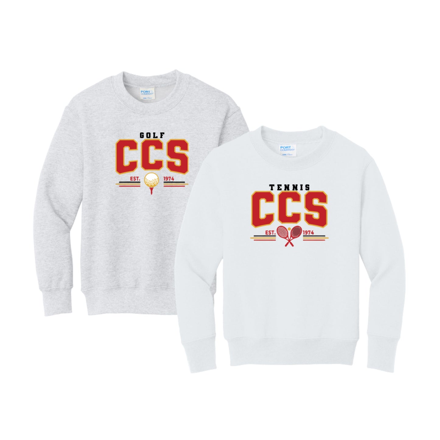 CCS Sports Crewneck Sweatshirt | Adult and Youth Fit | CCS DTF SPORTS